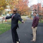 Daymond John on Skateboard